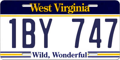 WV license plate 1BY747