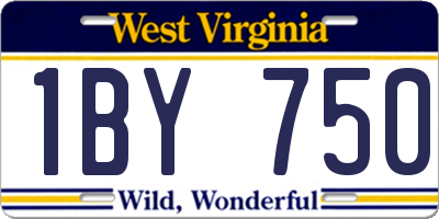WV license plate 1BY750