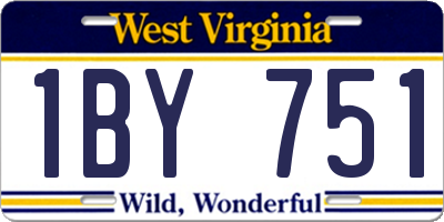 WV license plate 1BY751