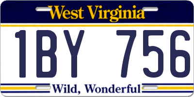 WV license plate 1BY756
