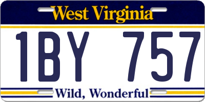 WV license plate 1BY757