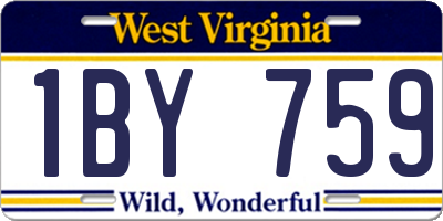 WV license plate 1BY759