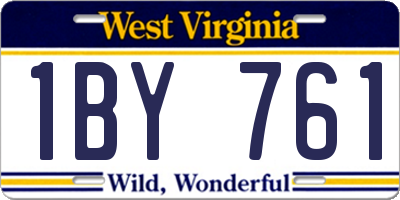 WV license plate 1BY761