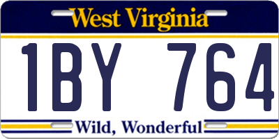 WV license plate 1BY764
