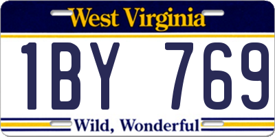 WV license plate 1BY769