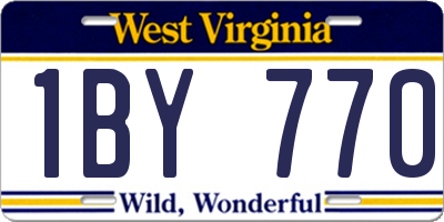 WV license plate 1BY770