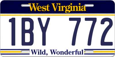 WV license plate 1BY772