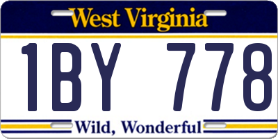 WV license plate 1BY778