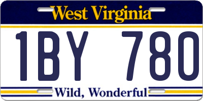 WV license plate 1BY780