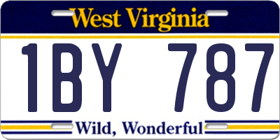 WV license plate 1BY787
