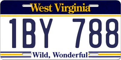 WV license plate 1BY788