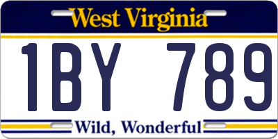 WV license plate 1BY789