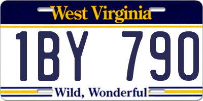 WV license plate 1BY790