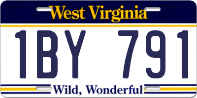 WV license plate 1BY791