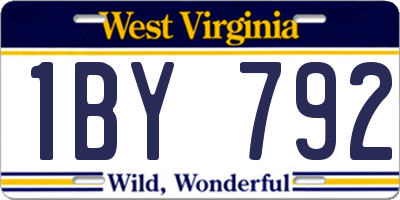 WV license plate 1BY792