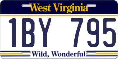 WV license plate 1BY795