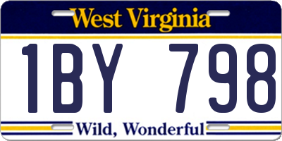 WV license plate 1BY798