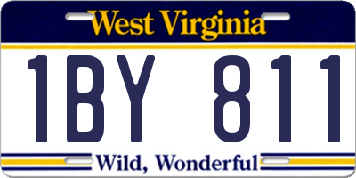 WV license plate 1BY811