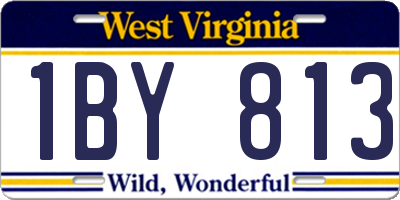 WV license plate 1BY813