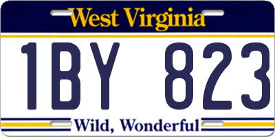 WV license plate 1BY823