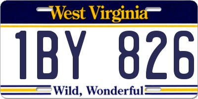 WV license plate 1BY826