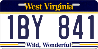 WV license plate 1BY841