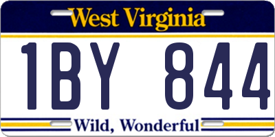 WV license plate 1BY844