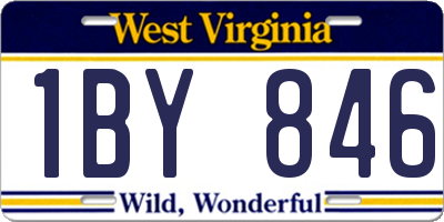 WV license plate 1BY846