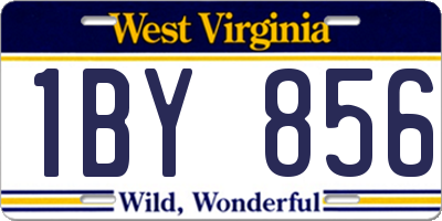 WV license plate 1BY856