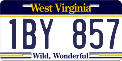WV license plate 1BY857