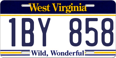 WV license plate 1BY858