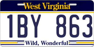 WV license plate 1BY863