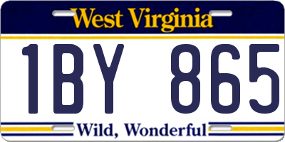 WV license plate 1BY865
