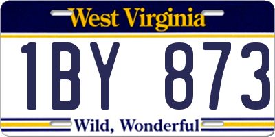 WV license plate 1BY873