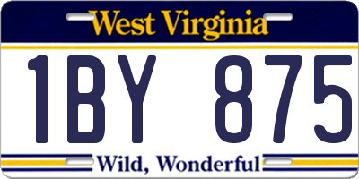 WV license plate 1BY875
