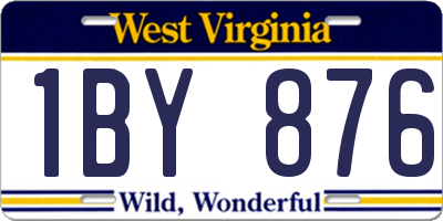 WV license plate 1BY876