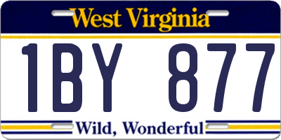 WV license plate 1BY877