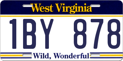 WV license plate 1BY878