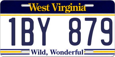 WV license plate 1BY879