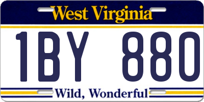 WV license plate 1BY880