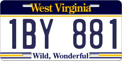WV license plate 1BY881