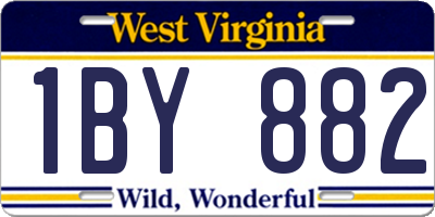 WV license plate 1BY882
