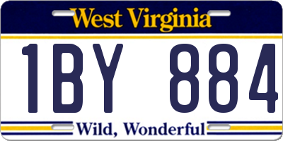WV license plate 1BY884