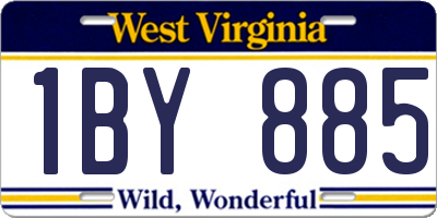 WV license plate 1BY885