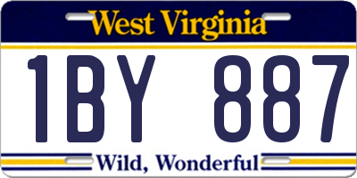 WV license plate 1BY887