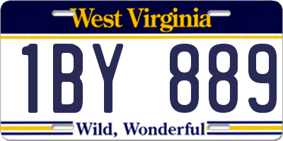 WV license plate 1BY889