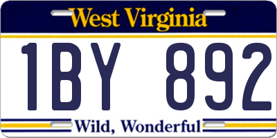 WV license plate 1BY892