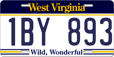 WV license plate 1BY893
