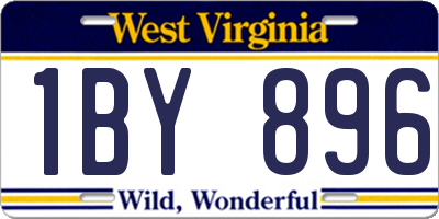 WV license plate 1BY896