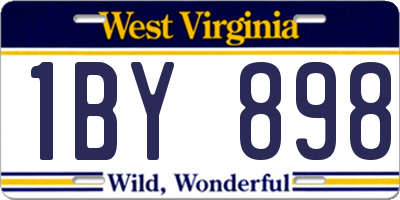 WV license plate 1BY898